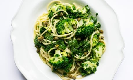 Nigel Slater’s recipe for spaghetti with broccoli and herb sauce