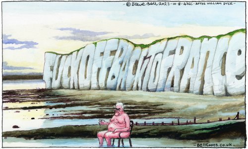 Steve Bell on Lee Anderson and the Bibby Stockholm barge – cartoon