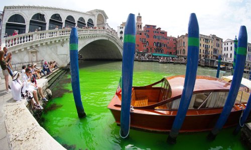 Mystery of why Venice’s Grand Canal turned fluorescent green is solved
