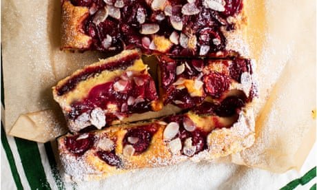 Nigel Slater’s recipes for cherry almond tart and strawberry parfait