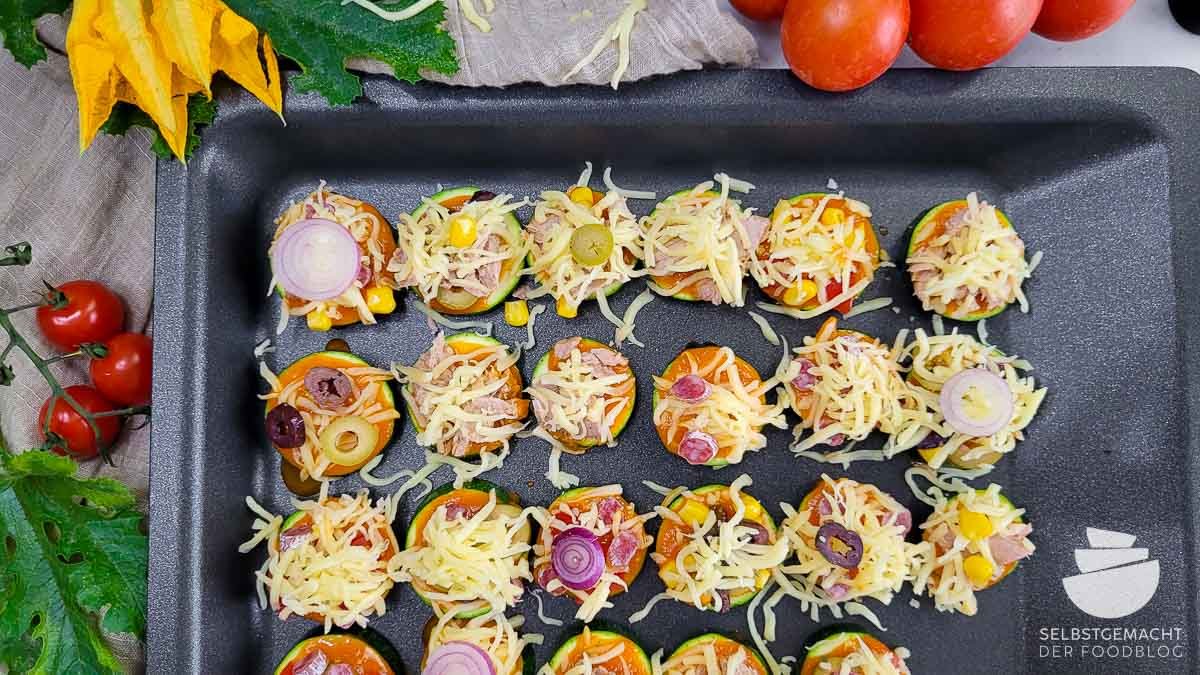Zucchini Pizza (Low Carb) als schnelles Abendessen
