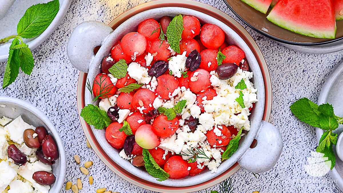 Wassermelone Feta Salat als Sommersalat