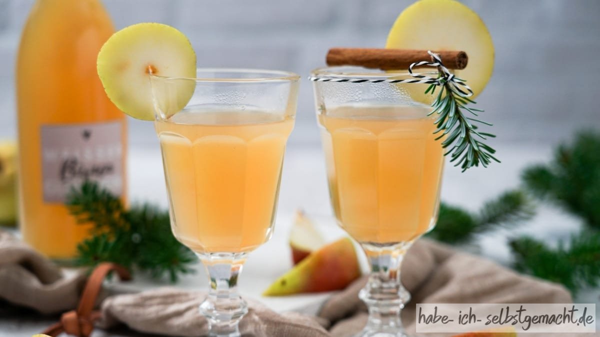 Weißer Glühwein mit Birnensaft
