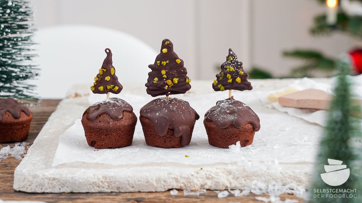 Mini Spekulatius Muffins mit Schoko Deko