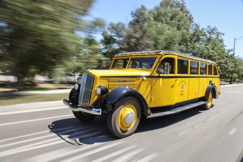 On Yellowstone’s 150th anniversary, we drive a 1936 bus that toured the park’s 2.2M acres