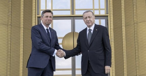 Erdoğan, Slovenya Cumhurbaşkanı Pahor'u resmi törenle karşıladı