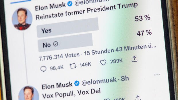 Elon Musk reaktiviert Account: Trump darf auf Twitter zurückkehren