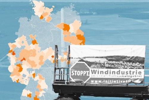 Diese Karte zeigt, wo der Ausbau von Windkraftanlagen stockt