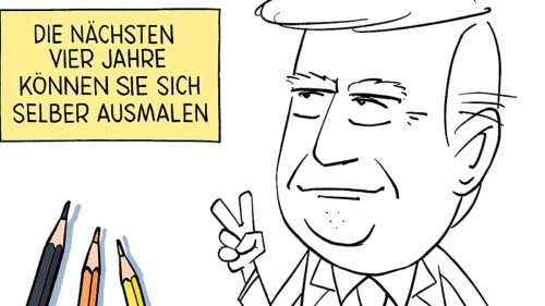 Donald Trump zum Selberausmalen ist Pressekarikatur des Jahres 2024