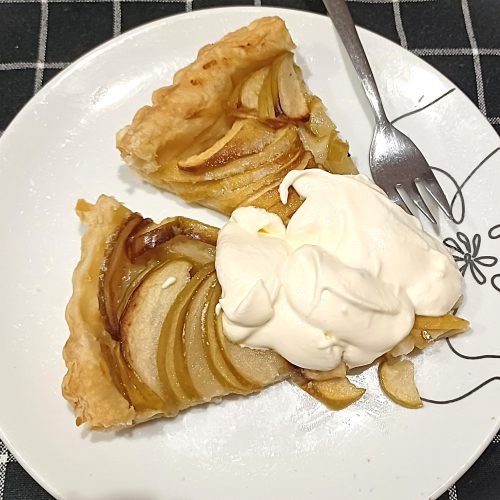 Elegant French Apple Tart with Salted Whipped Cream