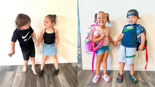Twins Who Had Never Been Separated Giggle With Joy on First Day of Preschool as They Experience Reuniting for First Time