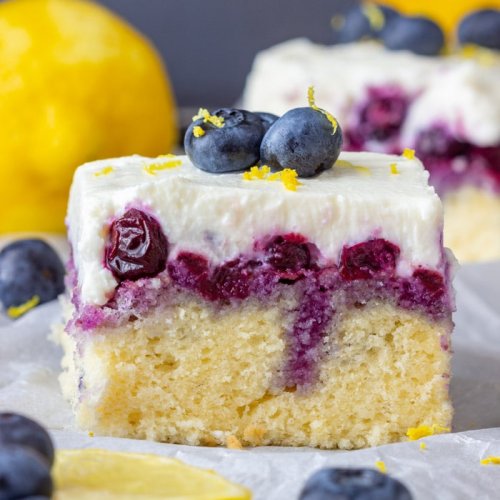 Lemon Blueberry Poke Cake Recipe - Happy Foods Tube
