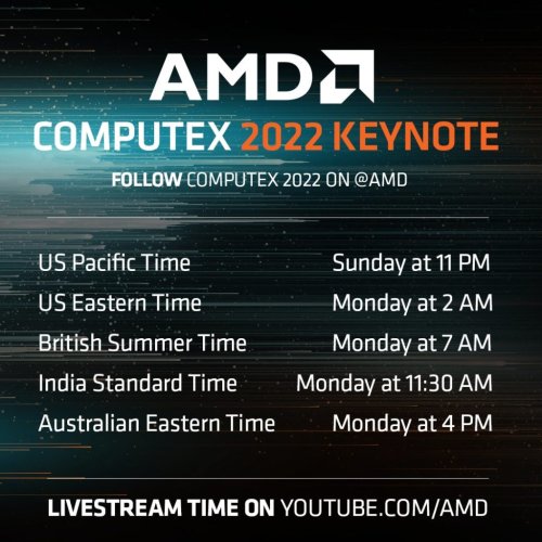 AMD’s Computex 2022 Keynote Timings For Every Region: Watch the Ryzen 7000 Reveal From Your Bedroom