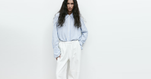 Modetrend: Dieses H&M-Streifenhemd passt zu weißen Hosen