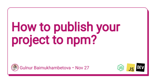 How to publish your project to npm?