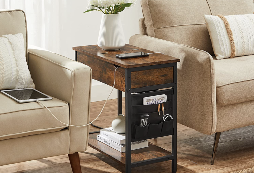 This end table with a charging station changed my life and transformed my living room