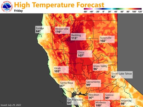 Interior NorCal bakes in blazing heat with temps up to 113