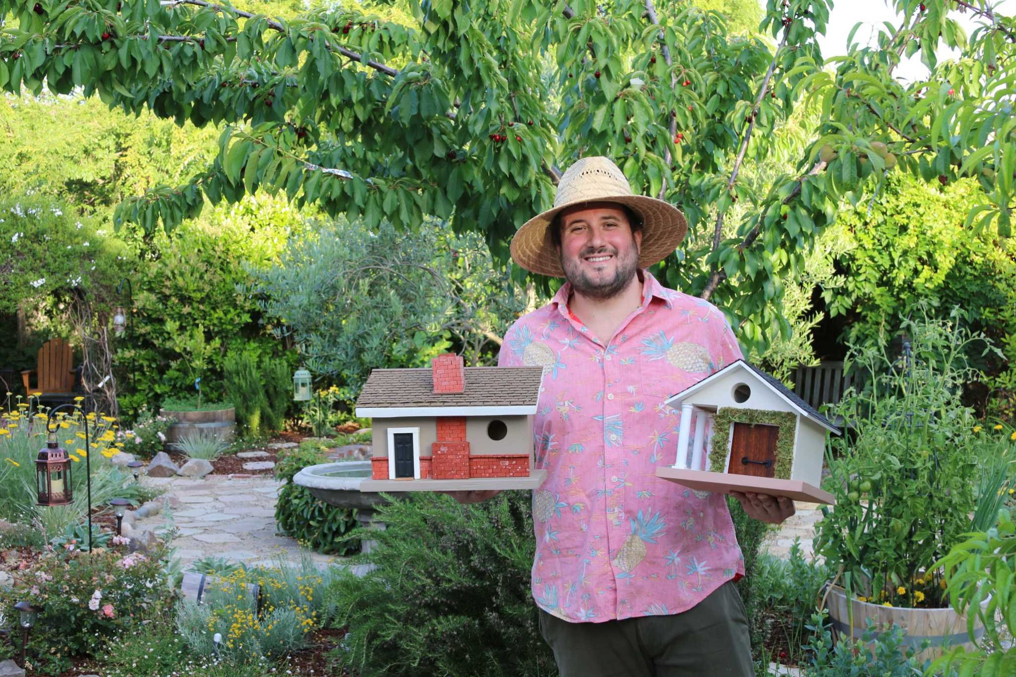 He makes birdhouses that you’ll want to move into