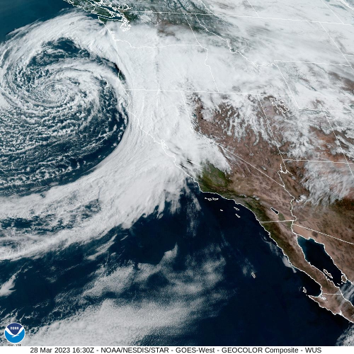 Stunning images show extratropical cyclone swirling off California coast