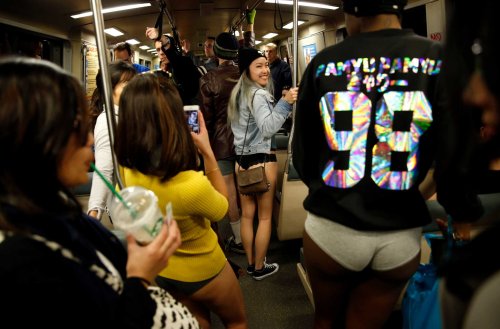Ride BART pants-less this Sunday, because tradition