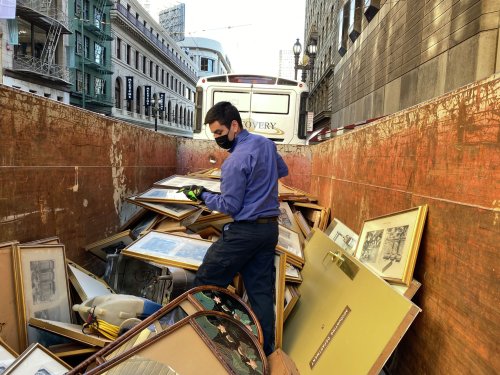 Westin St. Francis San Francisco discards vintage art, dumpster divers feast