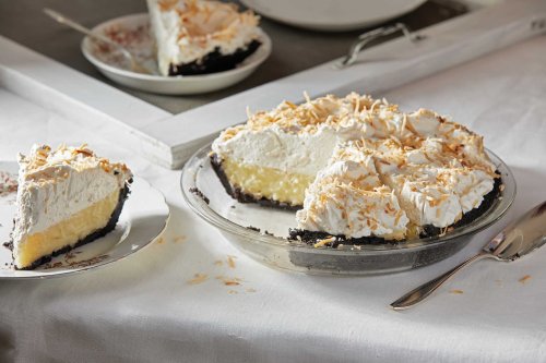This no-bake coconut cream pie plays it cool with a chocolate cookie crust
