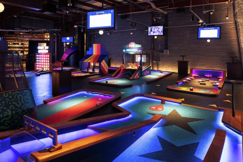 This Indoor Mini Golf Course in Denver Glows Like the Inside of a Kaleidoscope