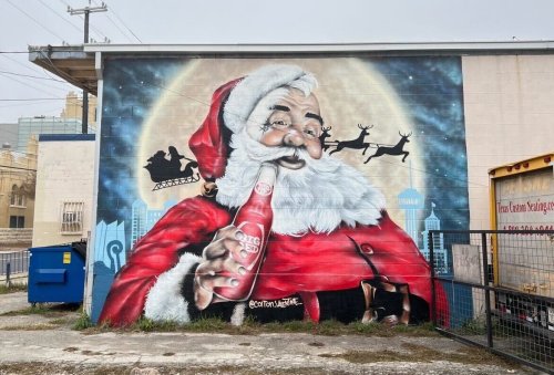 San Antonio's version of Santa Claus pops up in downtown mural