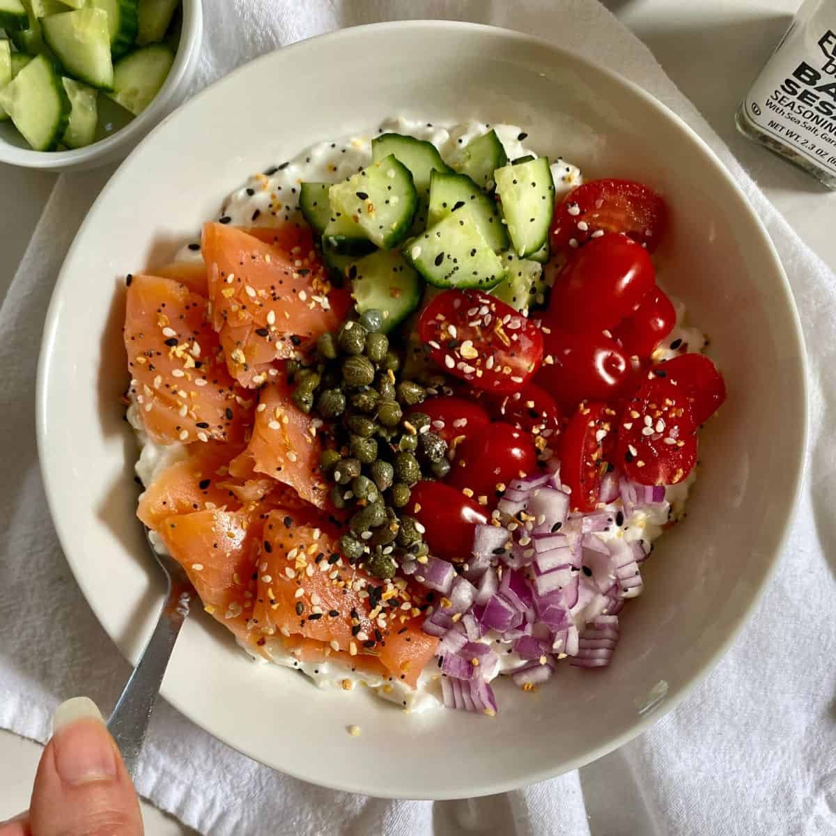 Savory Cottage Cheese Bowl - Healthy Mom Healthy Family