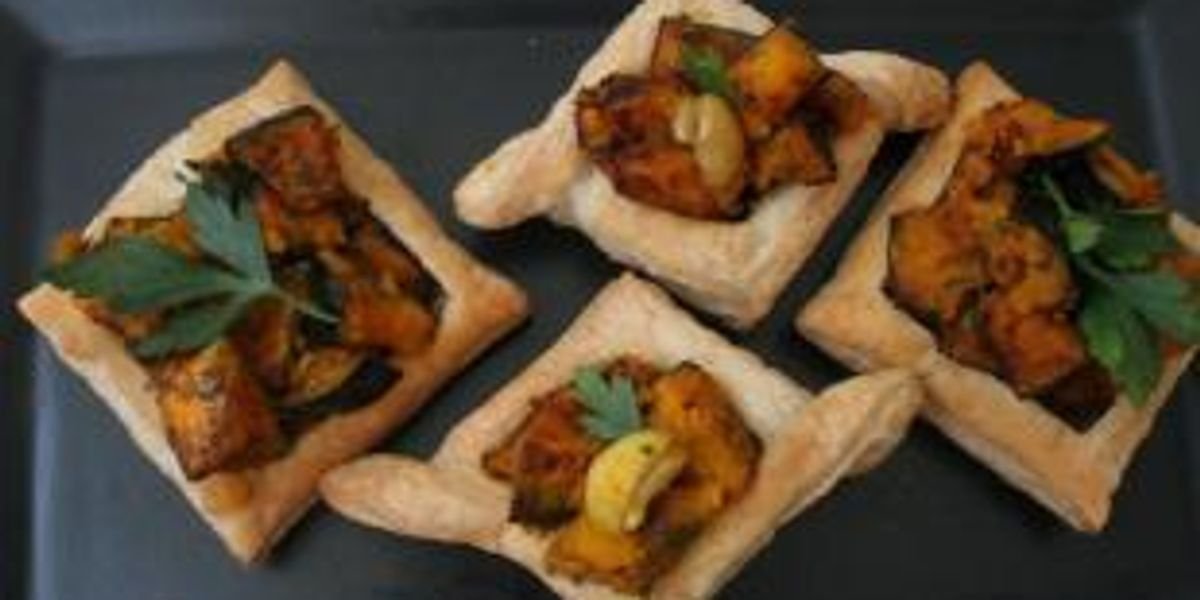 Butternut Squash, Chestnut and Herb-Filled Puff Pastry Hors d'oeuvres