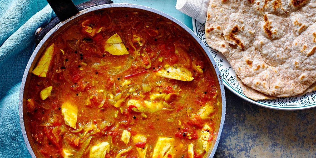 Sea Bass Coconut Curry with Paratha