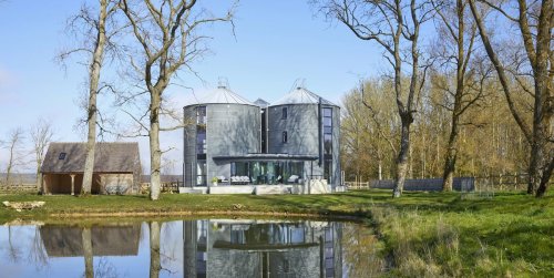 Two grain silos have been converted into a modern home in Berkshire — and it's up for sale