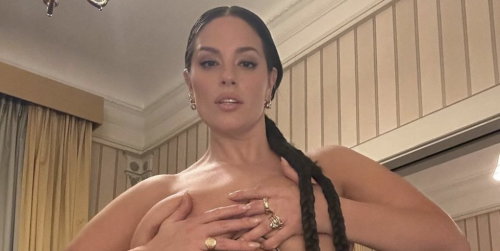 Ashley Graham Got Completely Naked on Insta with Just a Tiny Purse Covering Her