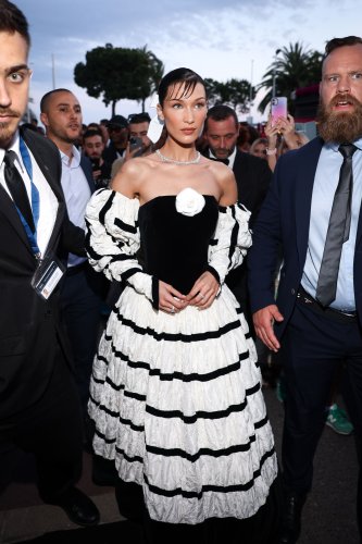Bella Hadid Has a Princess Moment in a Black-and-White Ball Gown at Cannes