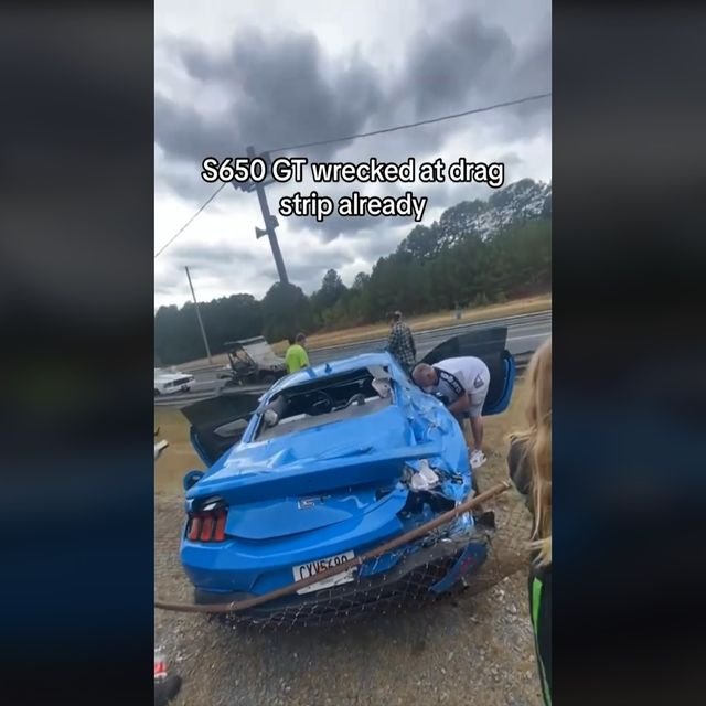 Someone Already Crashed an S650 Mustang GT at the Drag Strip