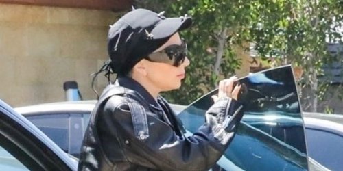 Lady Gaga Paired Hot Pants With a Leather Jacket for a L.A. Easter Outing