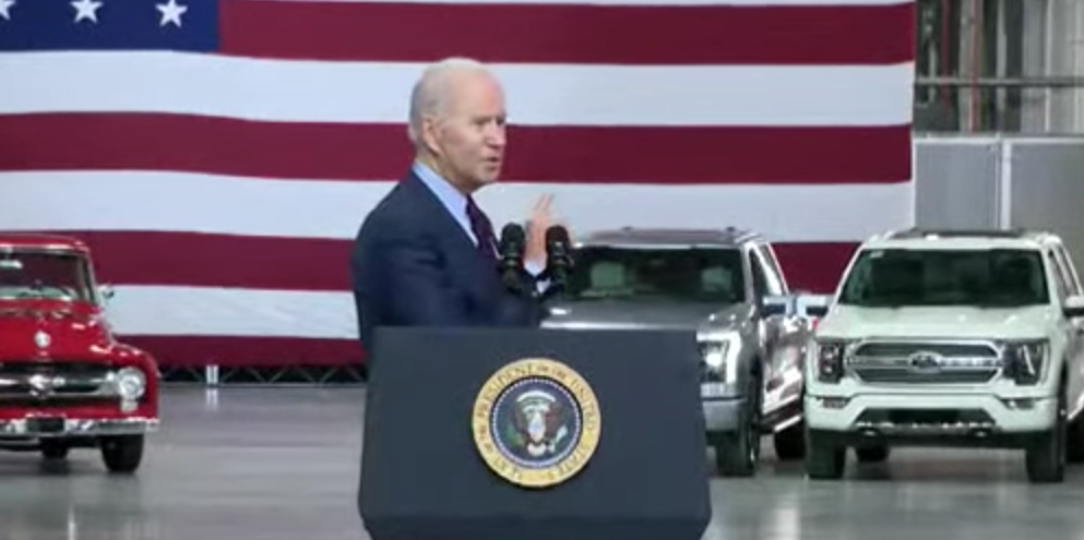 2022 Ford F-150 Lightning Leaks During President Biden's Visit