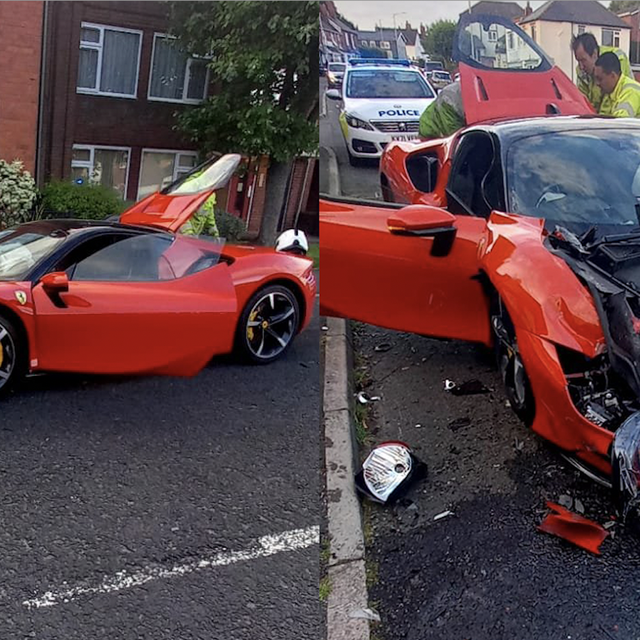 Watch a Ferrari SF90 Driver Crash Into Five Cars Then Flee the Scene