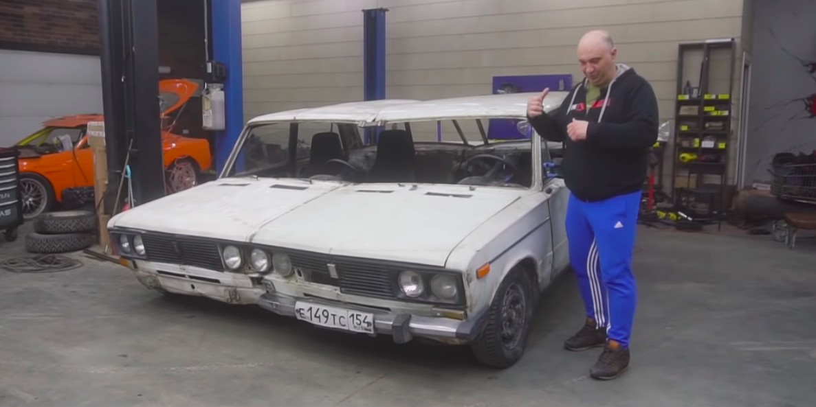 Watch Two Cars Become One Ultra-Wide-Body Lada