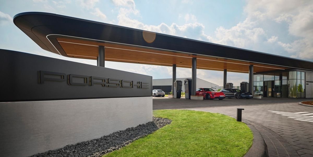 Check Out Porsche's Luxurious New EV Charging Lounge in Europe