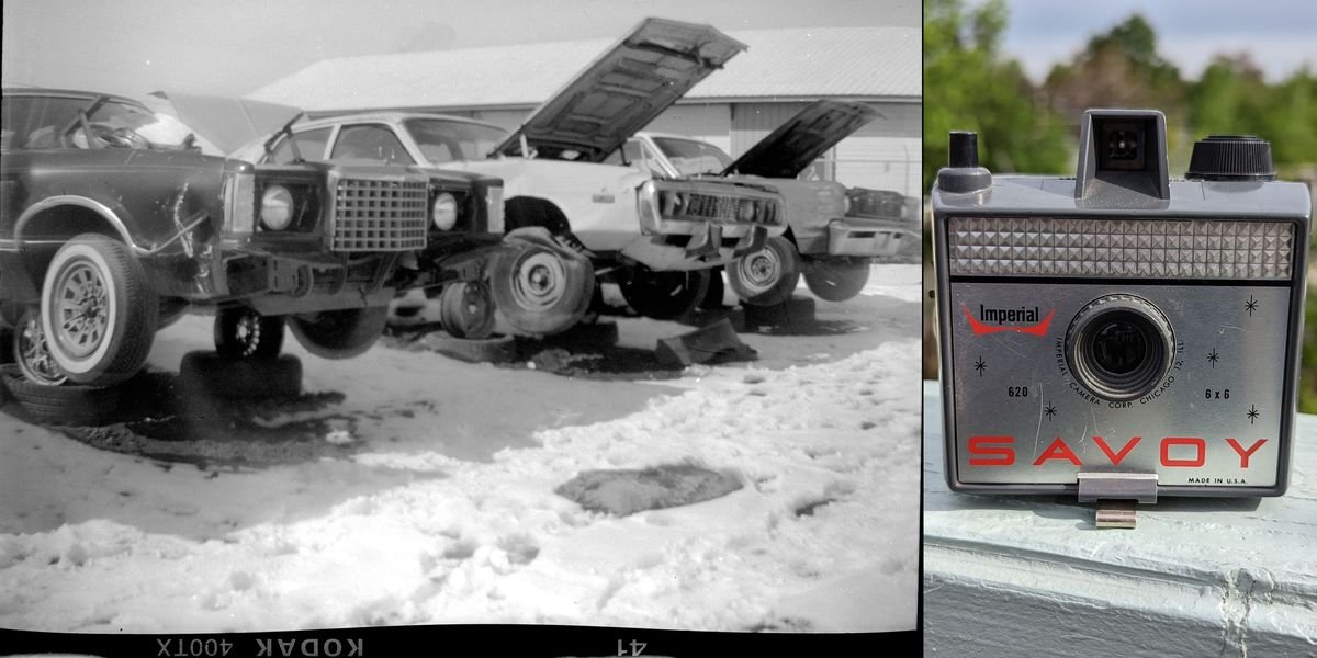 Cheap 1950s Camera Steals Chrysler Names, Visits Junkyard Decades Later