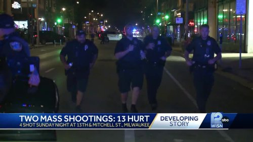 13 people hurt in 2 mass shootings on Milwaukee's south side