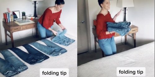 This Woman's Jean Folding Hack Is a Major Space Saver