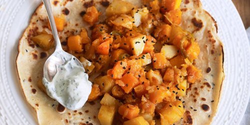 Indian spiced squash and potato pancakes