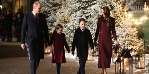 The Princess of Wales and Princess Charlotte match in burgundy coats
