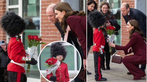 William and Kate charmed by sweet eight-year-old boy dressed as Royal Guard