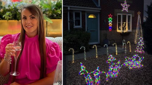 Christmas-mad mum decorates house with festive lights four months early