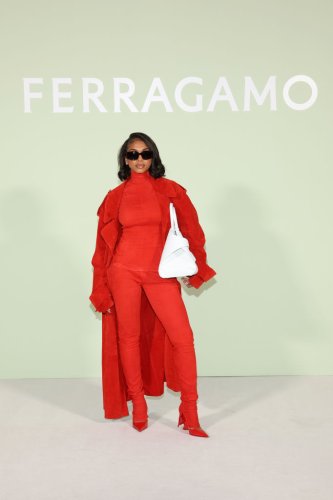 Lori Harvey Is The Queen Of Monochrome During Ferragamo’s Spring 2024 Fashion Show
