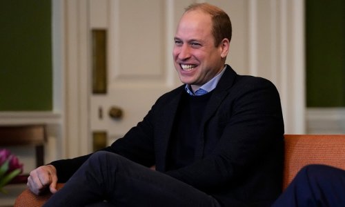 Prince William jokes about his lack of hair at royal event