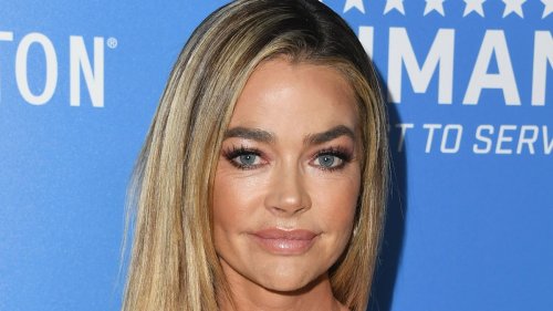 Denise Richards looks incredible as she poses in fitted lace mini dress ...
